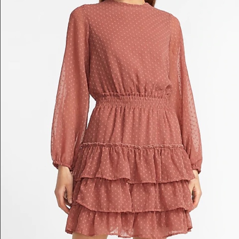 NWT Clip Dot Tiered Smocked Waist Dress